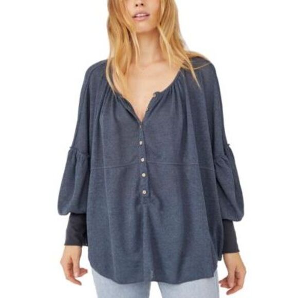 Free People Marla Henley Top in Poppy Seed - S - Picture 1 of 3